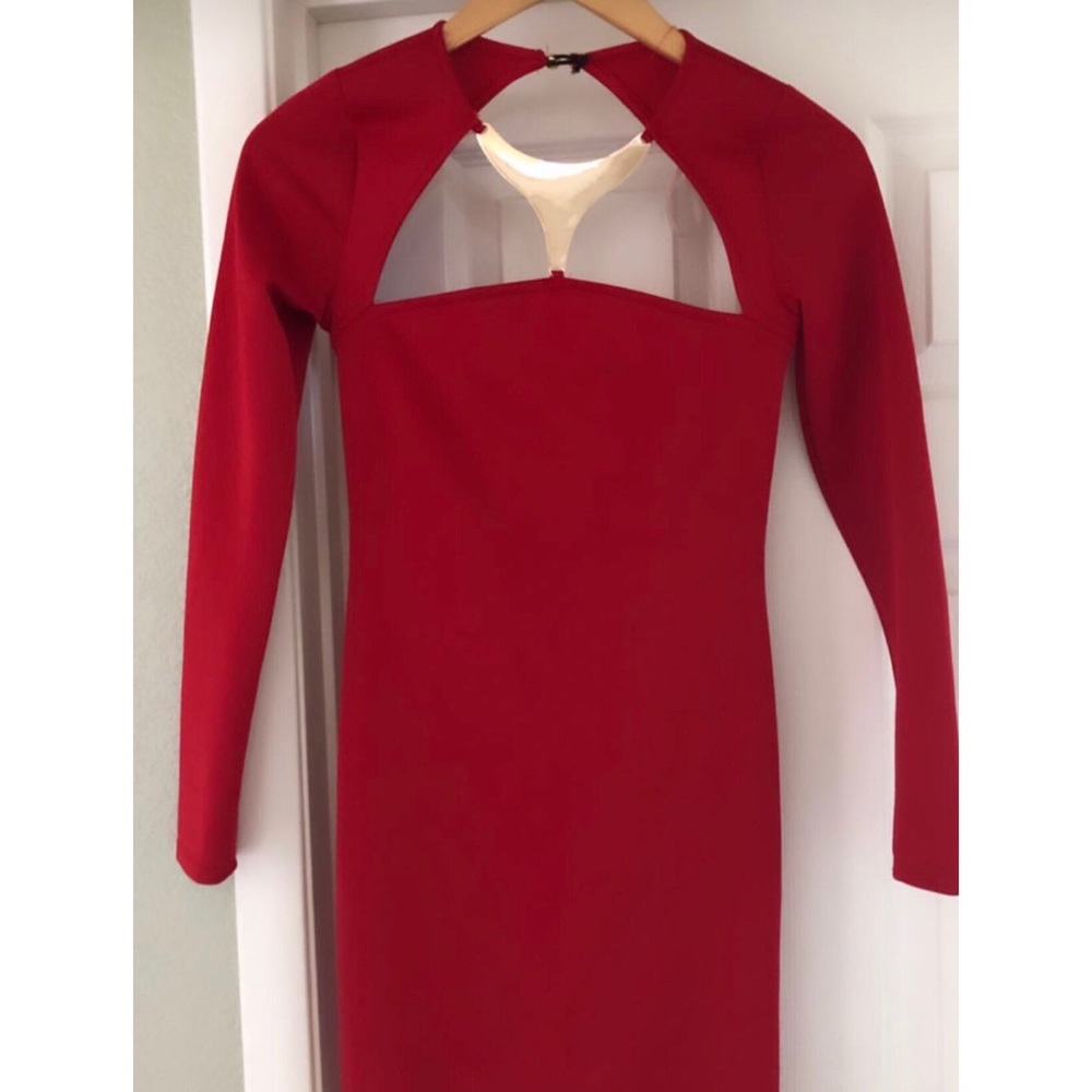Red mini dress